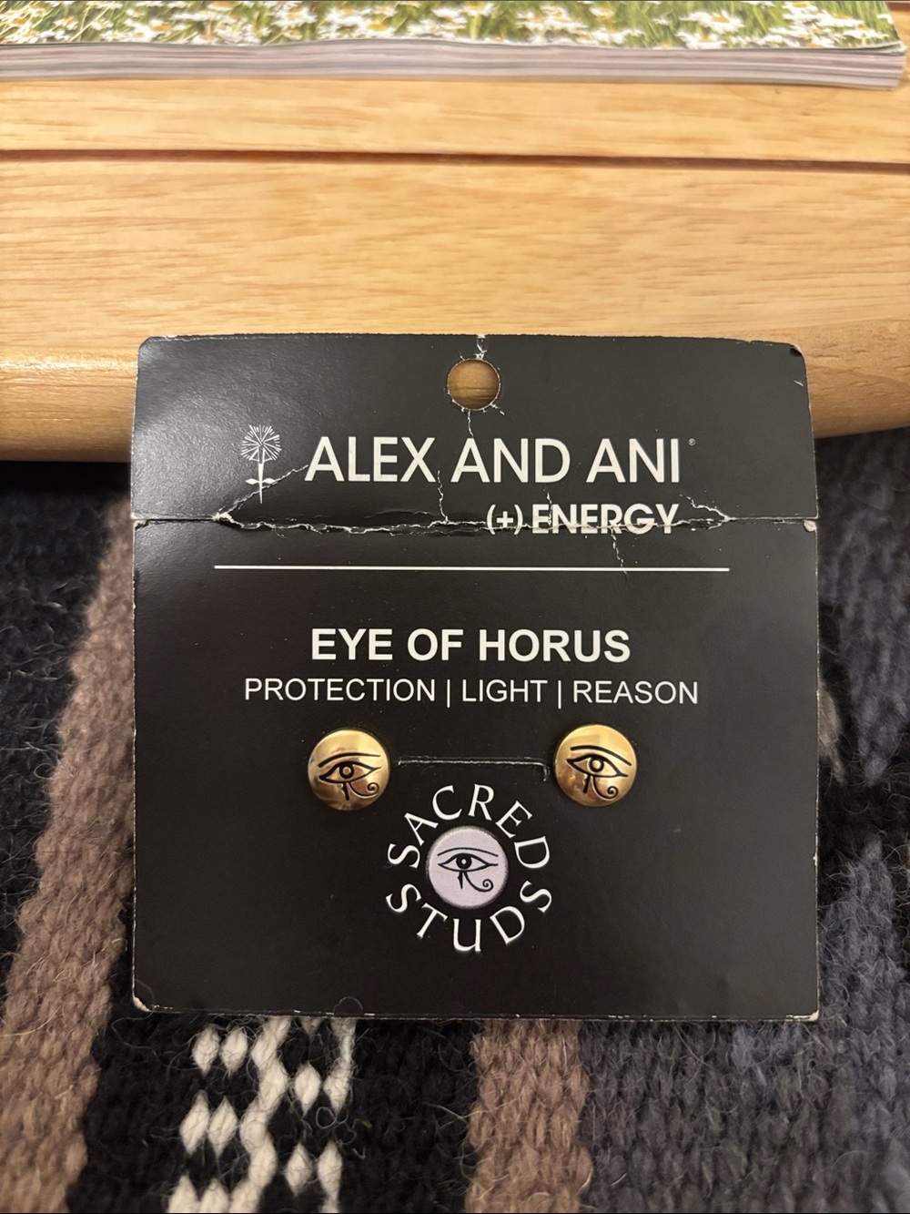 Alex and Ani Gold Eye of Horus Stud Earrings